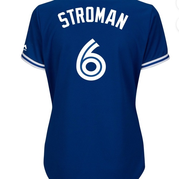 Majestic Cool Base Blue Baseball Jersey ladies size S - Picture 2 of 6